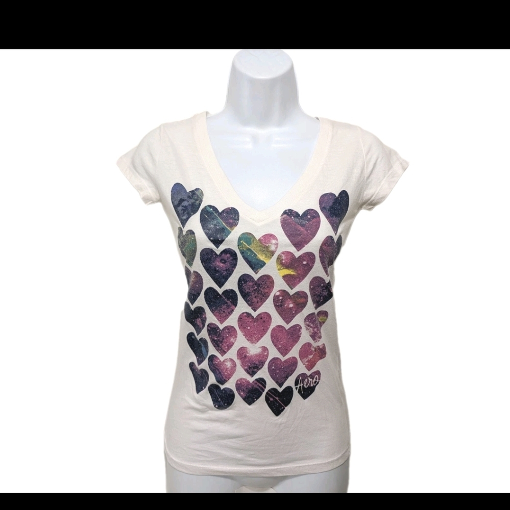 Aeropostale Fitted Babydoll Tee T Shirt S 90s Y2K Grunge #2700